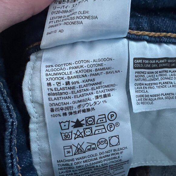 Levi's Tailored Ribcage Straight Leg Jeans Dark Wash Women's Size 27 - Picture 11 of 12